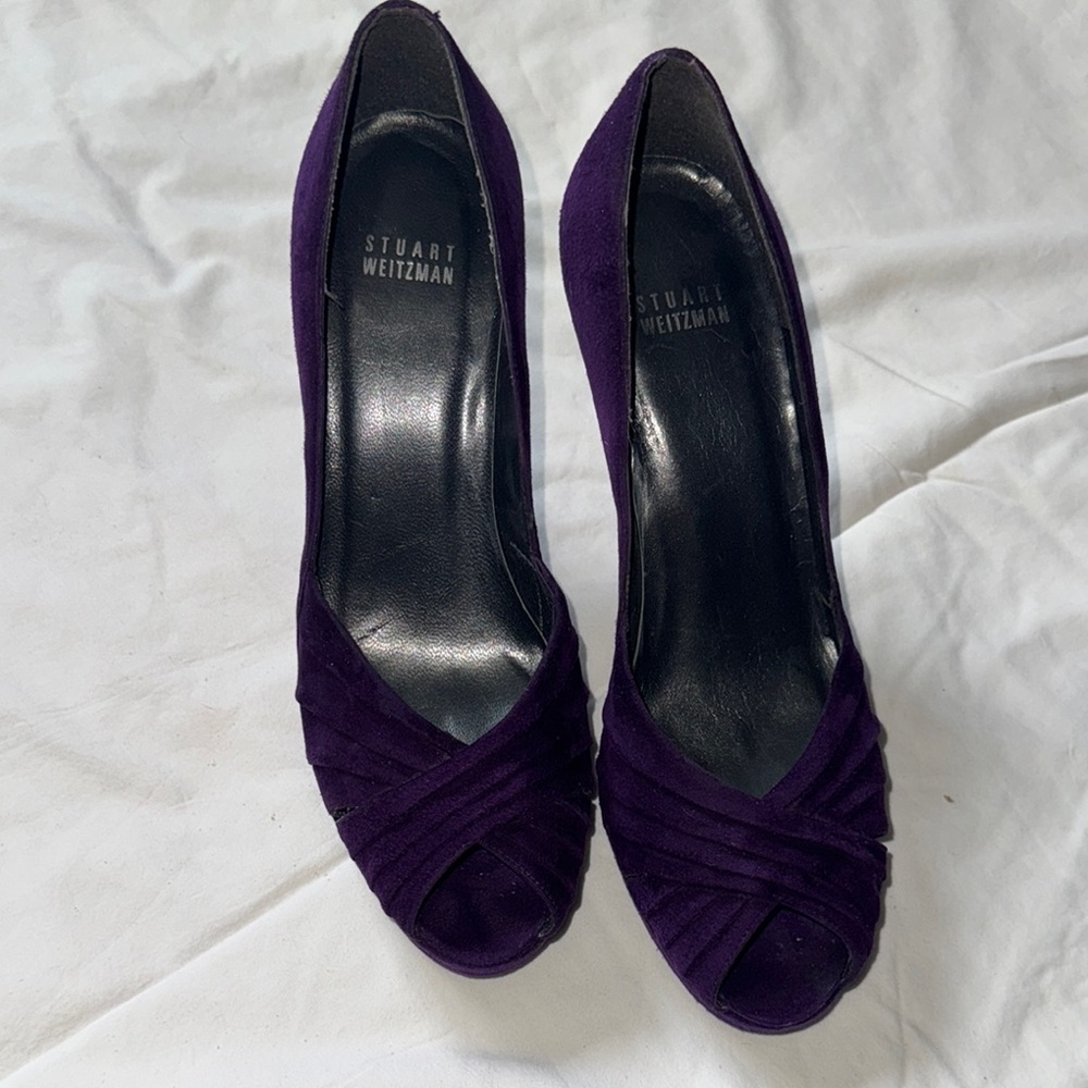 Stuart Weitzman Purple Suede Stiletto Heels